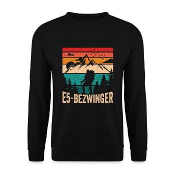Alpenüberquerung Oberstdorf Meran E5 Fernwanderweg - Unisex Pullover - Schwarz - Vorne - Alina (178cm) & Michal (187cm)