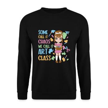 Art Teacher Funny Saying Art Course Art Class - Unisex Sweatshirt - black - Front - Alina (178cm) & Michal (187cm)
