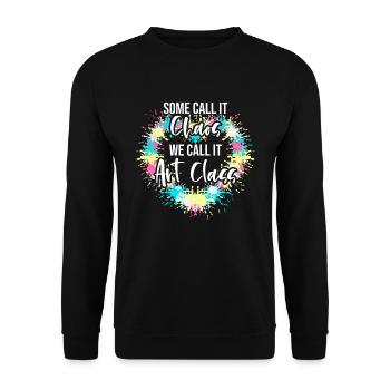Art Teacher Funny Saying Art Course Art Class - Unisex Sweatshirt - black - Front - Alina (178cm) & Michal (187cm)