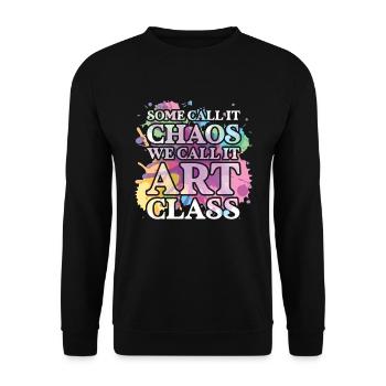 Art Teacher Funny Saying Art Course Art Class - Unisex Sweatshirt - black - Front - Alina (178cm) & Michal (187cm)