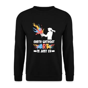 Professeur d’art Drôle de dicteur Cours d’art Cours d’art - Sweat-shirt Unisexe - noir - Devant - Alina (178cm) & Michal (187cm)