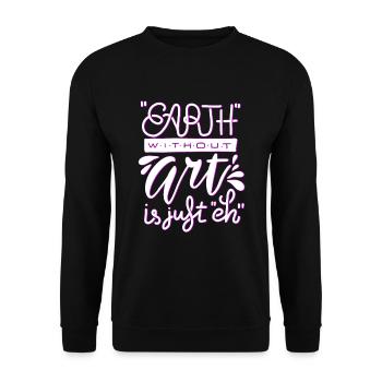 Professeur d’art Drôle de dicteur Cours d’art Cours d’art - Sweat-shirt Unisexe - noir - Devant - Alina (178cm) & Michal (187cm)