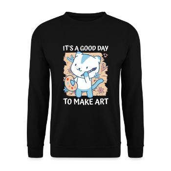 Professeur d’art Drôle de dicteur Cours d’art Cours d’art - Sweat-shirt Unisexe - noir - Devant - Alina (178cm) & Michal (187cm)