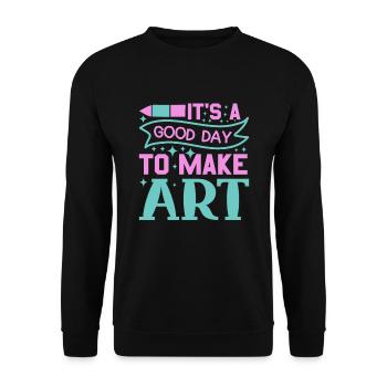 Professeur d’art Drôle de dicteur Cours d’art Cours d’art - Sweat-shirt Unisexe - noir - Devant - Alina (178cm) & Michal (187cm)
