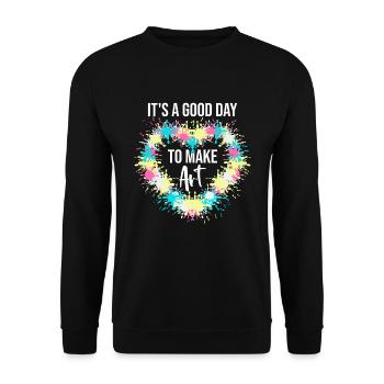 Art Teacher Funny Saying Art Course Art Class - Unisex Sweatshirt - black - Front - Alina (178cm) & Michal (187cm)
