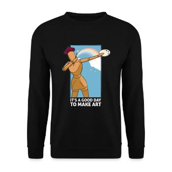 Professeur d’art Drôle de dicteur Cours d’art Cours d’art - Sweat-shirt Unisexe - noir - Devant - Alina (178cm) & Michal (187cm)