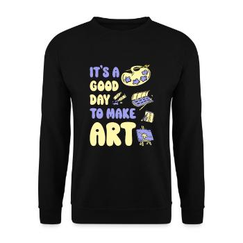 Professeur d’art Drôle de dicteur Cours d’art Cours d’art - Sweat-shirt Unisexe - noir - Devant - Alina (178cm) & Michal (187cm)