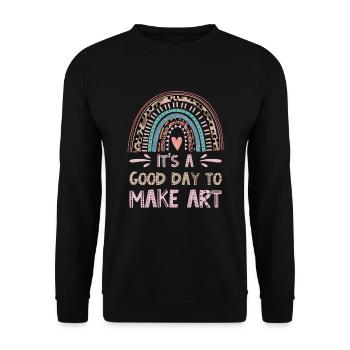 Art Teacher Funny Saying Art Course Art Class - Unisex Sweatshirt - black - Front - Alina (178cm) & Michal (187cm)