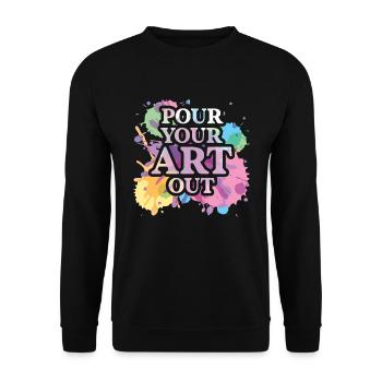 Art Teacher Funny Saying Art Course Art Class - Unisex Sweatshirt - black - Front - Alina (178cm) & Michal (187cm)