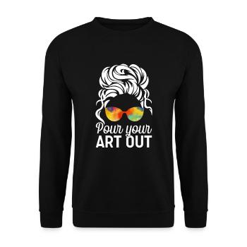 Art Teacher Funny Saying Art Course Art Class - Unisex Sweatshirt - black - Front - Alina (178cm) & Michal (187cm)