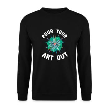 Art Teacher Funny Saying Art Course Art Class - Unisex Sweatshirt - black - Front - Alina (178cm) & Michal (187cm)