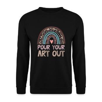 Art Teacher Funny Saying Art Course Art Class - Unisex Sweatshirt - black - Front - Alina (178cm) & Michal (187cm)