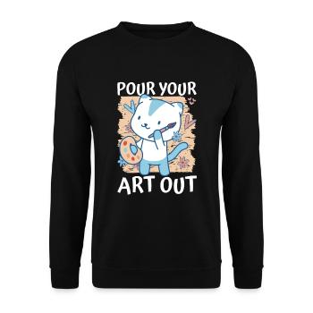 Art Teacher Funny Saying Art Course Art Class - Unisex Sweatshirt - black - Front - Alina (178cm) & Michal (187cm)