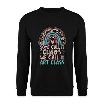 Kunstlehrer Lustiger Spruch Kunstkurs Kunstklasse - Unisex Pullover - Schwarz - Vorne - Alina (178cm) & Michal (187cm)