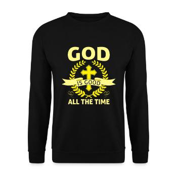 Gott ist Gut Kirche Glaube Christentum Heilig - Unisex Pullover - Schwarz - Vorne - Alina (178cm) & Michal (187cm)