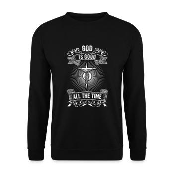 Gott ist Gut Kirche Glaube Christentum Heilig - Unisex Pullover - Schwarz - Vorne - Alina (178cm) & Michal (187cm)