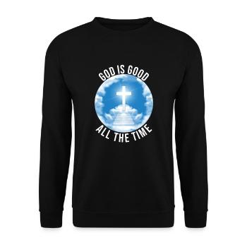 Gott ist Gut Kirche Glaube Christentum Heilig - Unisex Pullover - Schwarz - Vorne - Alina (178cm) & Michal (187cm)