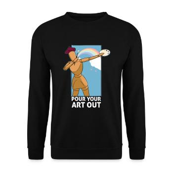 Art Teacher Funny Saying Art Course Art Class - Unisex Sweatshirt - black - Front - Alina (178cm) & Michal (187cm)