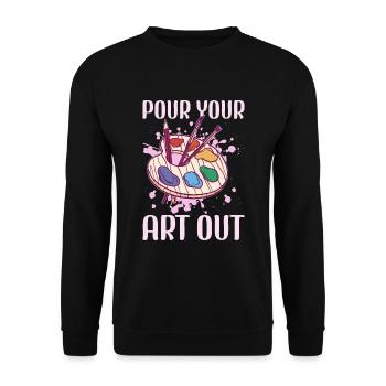 Art Teacher Funny Saying Art Course Art Class - Unisex Sweatshirt - black - Front - Alina (178cm) & Michal (187cm)