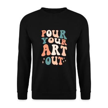 Art Teacher Funny Saying Art Course Art Class - Unisex Sweatshirt - black - Front - Alina (178cm) & Michal (187cm)