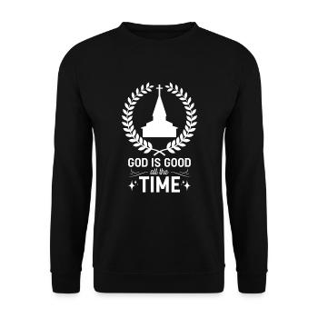 Gott ist Gut Kirche Glaube Christentum Heilig - Unisex Pullover - Schwarz - Vorne - Alina (178cm) & Michal (187cm)
