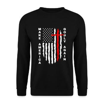 Rendre l’Amérique pieuse, aimer à nouveau la foi de Dieu - Sweat-shirt Unisexe - noir - Devant - Alina (178cm) & Michal (187cm)