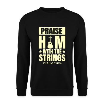 Christian Music Guitar Church Music Faith - Unisex Sweatshirt - black - Front - Alina (178cm) & Michal (187cm)