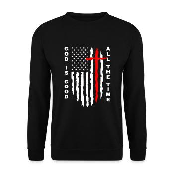 Gott ist Gut Kirche Glaube Christentum Heilig - Unisex Pullover - Schwarz - Vorne - Alina (178cm) & Michal (187cm)