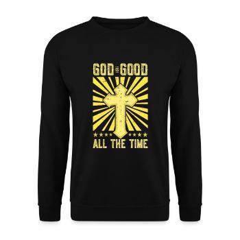 Gott ist Gut Kirche Glaube Christentum Heilig - Unisex Pullover - Schwarz - Vorne - Alina (178cm) & Michal (187cm)