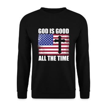Gott ist Gut Kirche Glaube Christentum Heilig - Unisex Pullover - Schwarz - Vorne - Alina (178cm) & Michal (187cm)
