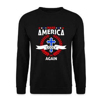Rendre l’Amérique pieuse, aimer à nouveau la foi de Dieu - Sweat-shirt Unisexe - noir - Devant - Alina (178cm) & Michal (187cm)