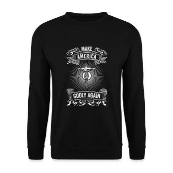 Rendre l’Amérique pieuse, aimer à nouveau la foi de Dieu - Sweat-shirt Unisexe - noir - Devant - Alina (178cm) & Michal (187cm)