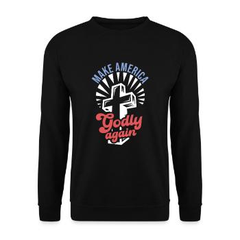 Rendre l’Amérique pieuse, aimer à nouveau la foi de Dieu - Sweat-shirt Unisexe - noir - Devant - Alina (178cm) & Michal (187cm)