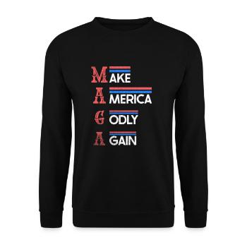 Rendre l’Amérique pieuse, aimer à nouveau la foi de Dieu - Sweat-shirt Unisexe - noir - Devant - Alina (178cm) & Michal (187cm)