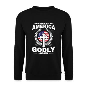 Rendre l’Amérique pieuse, aimer à nouveau la foi de Dieu - Sweat-shirt Unisexe - noir - Devant - Alina (178cm) & Michal (187cm)
