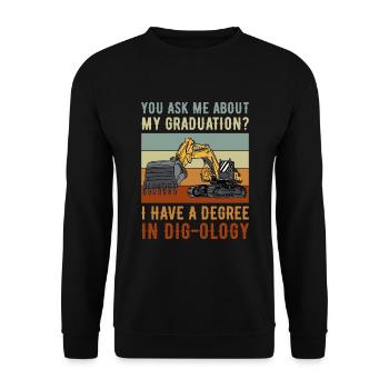 Retro Excavator Slogan Excavator Driver Construction Site - Unisex Sweatshirt - black - Front - Alina (178cm) & Michal (187cm)