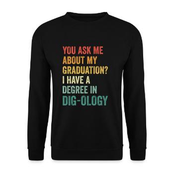 Retro Excavator Slogan Excavator Driver Construction Site - Unisex Sweatshirt - black - Front - Alina (178cm) & Michal (187cm)