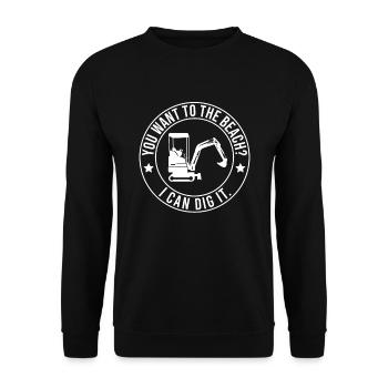 Retro Excavator Slogan Excavator Driver Construction Site - Unisex Sweatshirt - black - Front - Alina (178cm) & Michal (187cm)