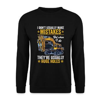 Retro Excavator Slogan Excavator Driver Construction Site - Unisex Sweatshirt - black - Front - Alina (178cm) & Michal (187cm)