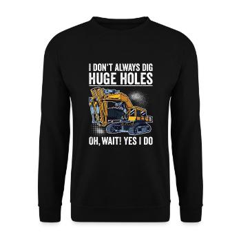 Retro Excavator Slogan Excavator Driver Construction Site - Unisex Sweatshirt - black - Front - Alina (178cm) & Michal (187cm)