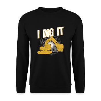 Retro Excavator Slogan Excavator Driver Construction Site - Unisex Sweatshirt - black - Front - Alina (178cm) & Michal (187cm)