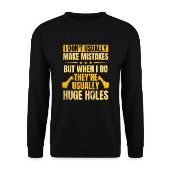 Retro Excavator Saying Excavator Driver Construction Site - Unisex Sweatshirt - black - Front - Alina (178cm) & Michal (187cm)