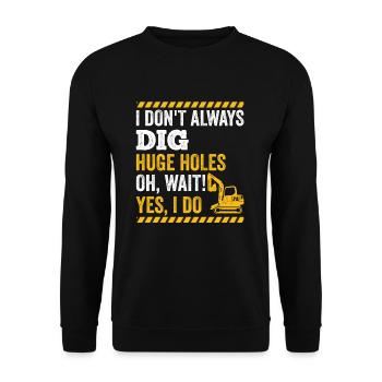 Retro Excavator Slogan Excavator Driver Construction Site - Unisex Sweatshirt - black - Front - Alina (178cm) & Michal (187cm)