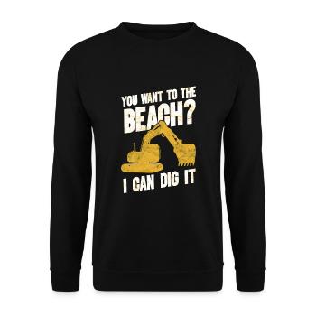 Retro Excavator Slogan Excavator Driver Construction Site - Unisex Sweatshirt - black - Front - Alina (178cm) & Michal (187cm)