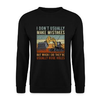 Retro Bagger Spruch Baggerfahrer Baustelle - Unisex Pullover - Schwarz - Vorne - Alina (178cm) & Michal (187cm)