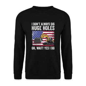 Retro Excavator Slogan Excavator Driver Construction Site - Unisex Sweatshirt - black - Front - Alina (178cm) & Michal (187cm)