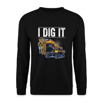 Retro Excavator Slogan Excavator Driver Construction Site - Unisex Sweatshirt - black - Front - Alina (178cm) & Michal (187cm)