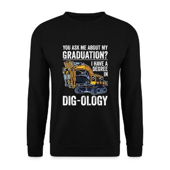 Retro Excavator Slogan Excavator Driver Construction Site - Unisex Sweatshirt - black - Front - Alina (178cm) & Michal (187cm)