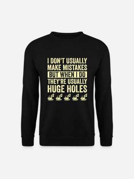 Retro Bagger Spruch Baggerfahrer Baustelle - Unisex Pullover - Schwarz