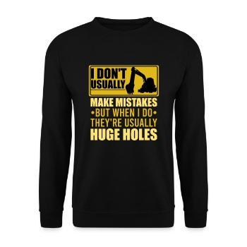 Retro Excavator Slogan Excavator Driver Construction Site - Unisex Sweatshirt - black - Front - Alina (178cm) & Michal (187cm)